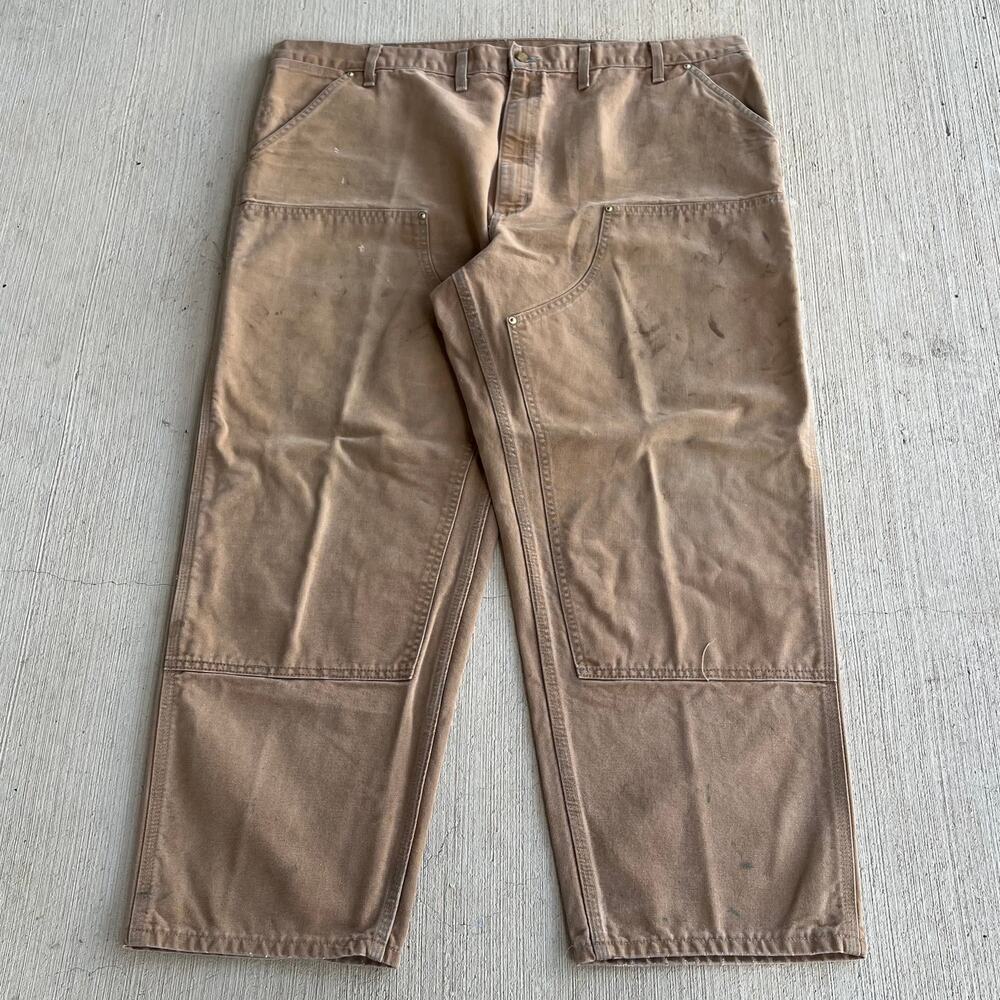 Carhartt B01 BRN brown double knee work wear carpenter pants